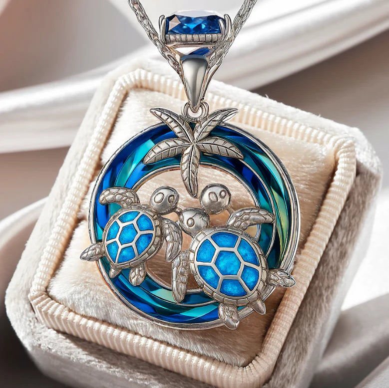 Colier Țestoasă Palmier Cerc Opal