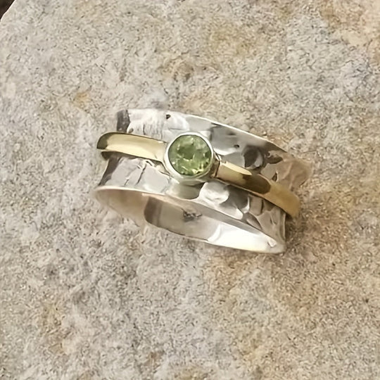 Inel elegant cu zirconiu verde