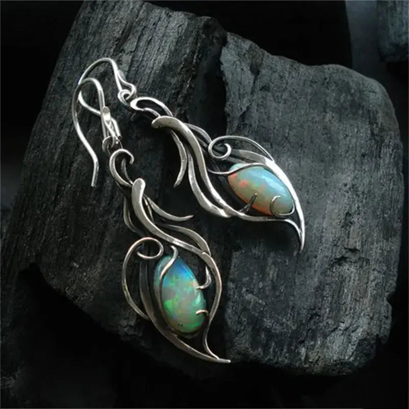 Cercei vintage opal albastru din argint 925