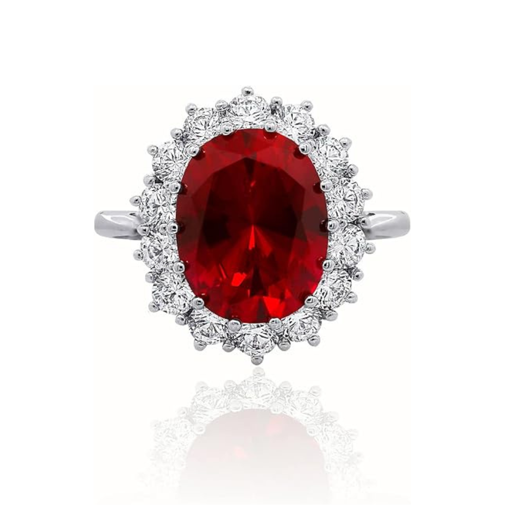 Inel de rubin Scarlet Crown | Aur alb