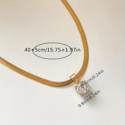 Colier Pandantiv cu Rhinestones Elegant | Auriu