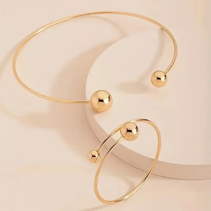 Set Colier și Bratara Minimalist Glow | Auriu