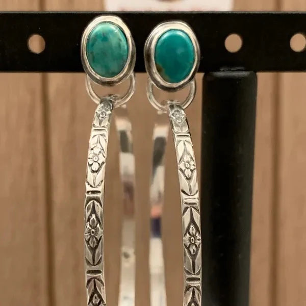 Cercel boho vintage de onix
