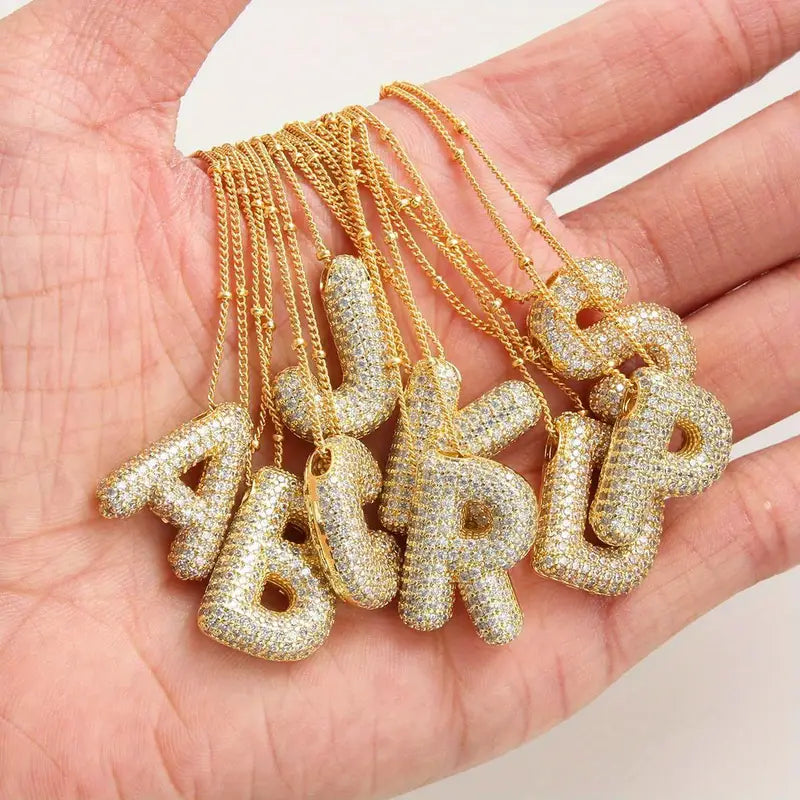 Set Colier Initial cu Litera Bula | Auriu