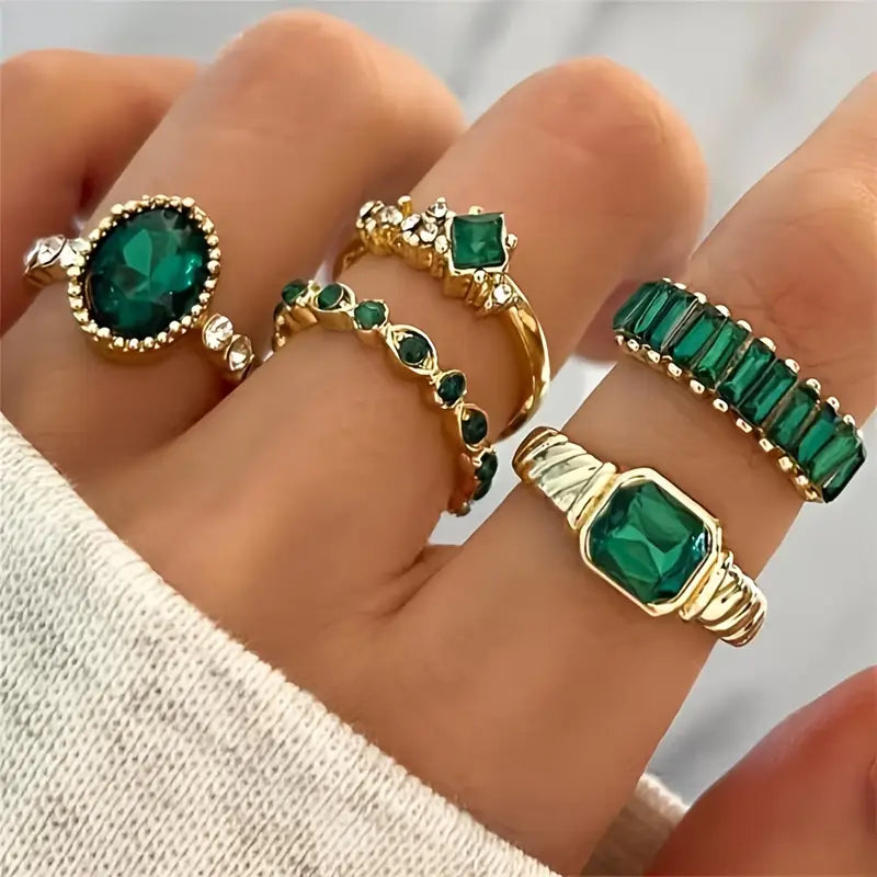 Set exquis de inele de smarald Zarina | Aur