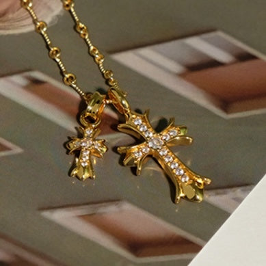 Colier dublu cruce Vivori