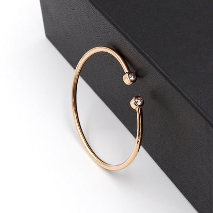 Brățară deschisă aurie cu cristale gemene