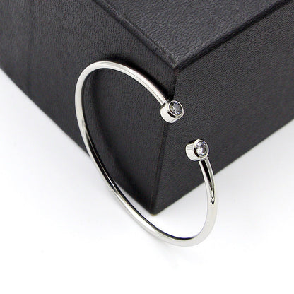 Brățară deschisă aurie cu cristale gemene