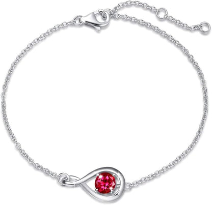 Bratara Ruby Infinity | Aur alb