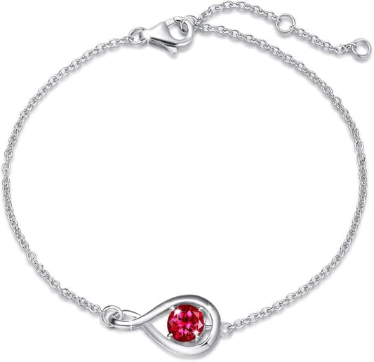 Bratara Ruby Infinity | Aur alb
