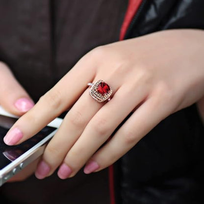 Inel halo de rubin izbitor | Aur roz