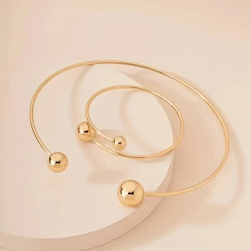 Set Colier și Bratara Minimalist Glow | Auriu