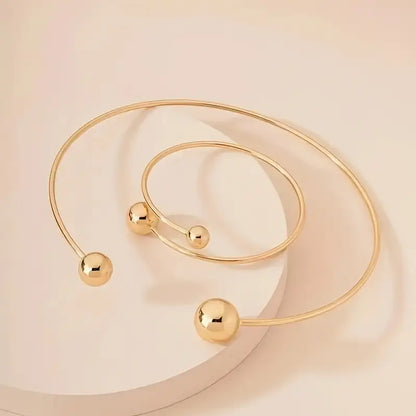 Set Colier și Bratara Minimalist Glow | Auriu