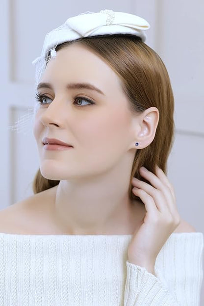Cercel clasic de safir | Aur alb