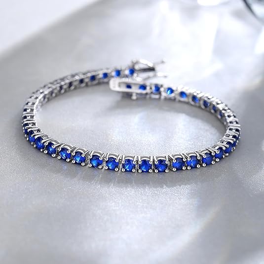 Brățară de tenis de safir | Aur alb