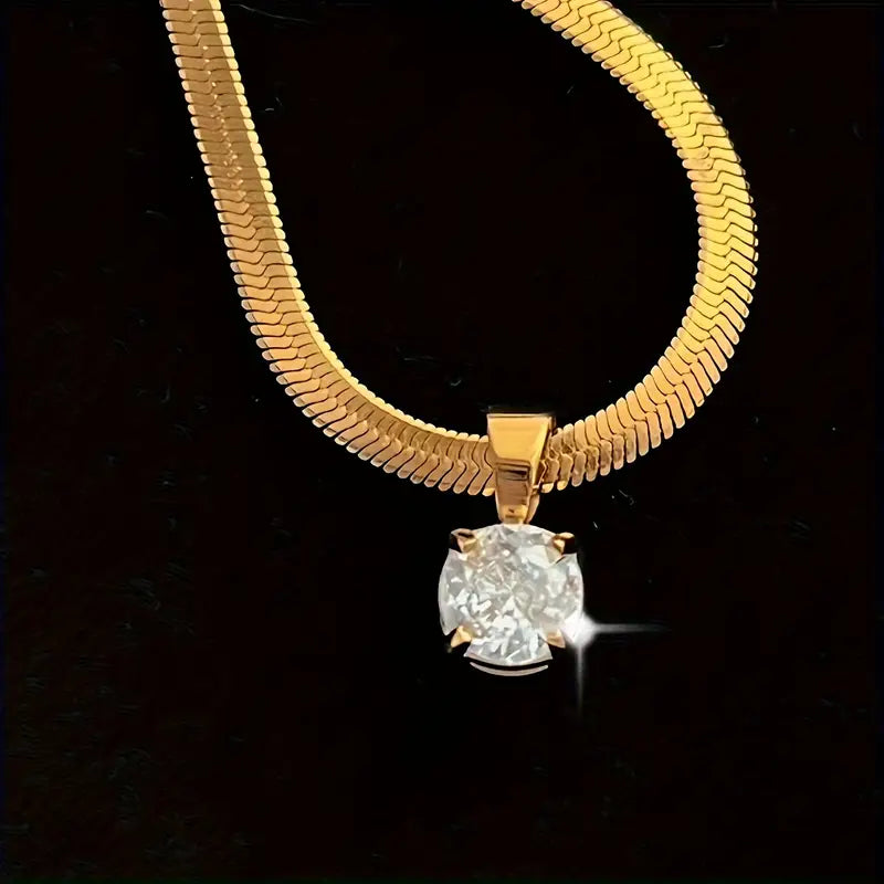Colier Pandantiv cu Rhinestones Elegant | Auriu