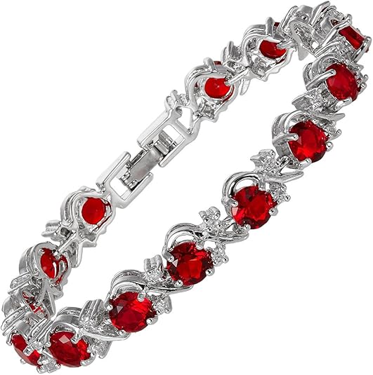 Bratara de tenis Ruby Vine | Aur alb