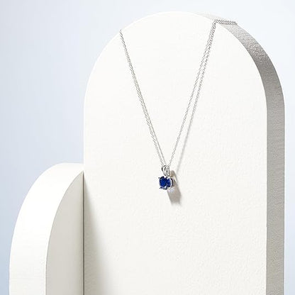 Colier de safir tăiat rotund | Aur alb