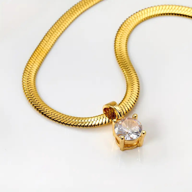 Colier Pandantiv cu Rhinestones Elegant | Auriu