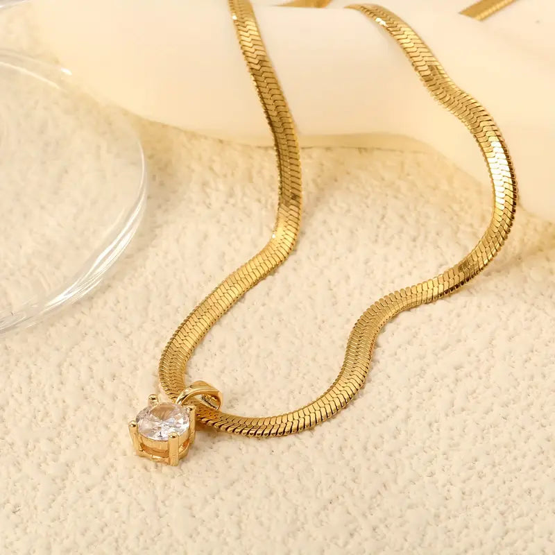 Colier Pandantiv cu Rhinestones Elegant | Auriu