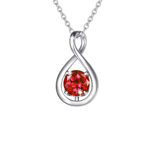 Colier cu pandantiv Ruby Infinity | Aur alb