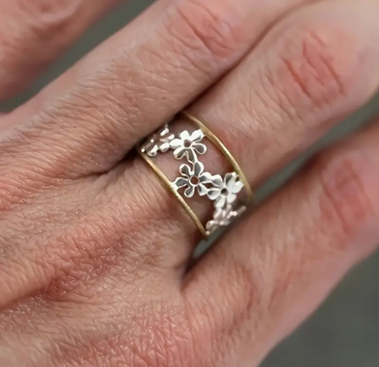 Design Exclusiv Vintage de Bijuterie Emmaille Blumenring