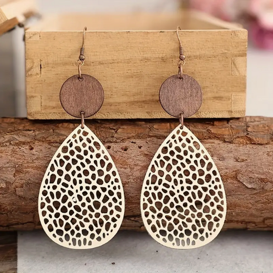 Cercel Agățat din Piele Vintage