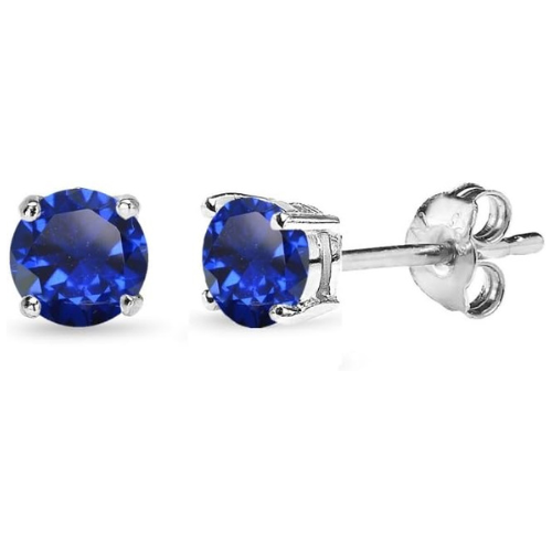 Cercel clasic de safir | Aur alb