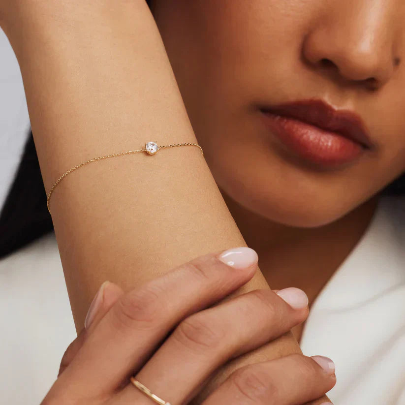 Bratara cu Piatra de Moisanita Cléa | Auriu