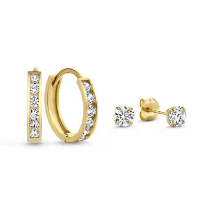 Set de cercei cu pietre Dara Brillane | Aur alb