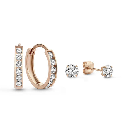 Set de cercei cu pietre Dara Brillane | Aur alb