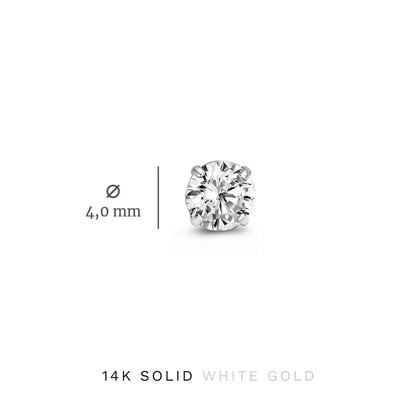 Set de cercei cu pietre Dara Brillane | Aur alb