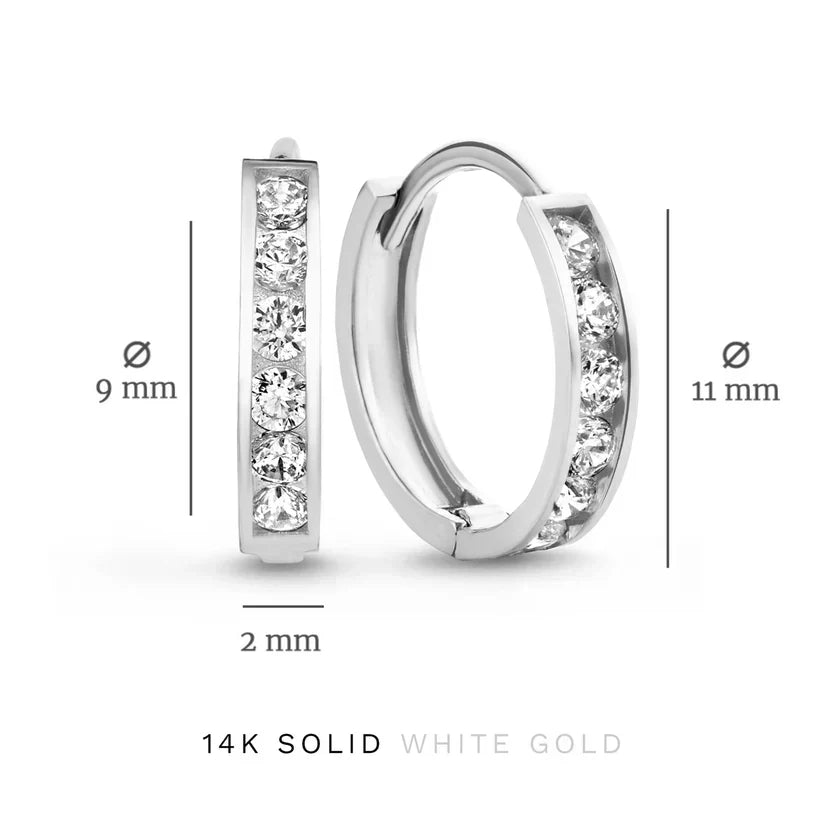 Set de cercei cu pietre Dara Brillane | Aur alb