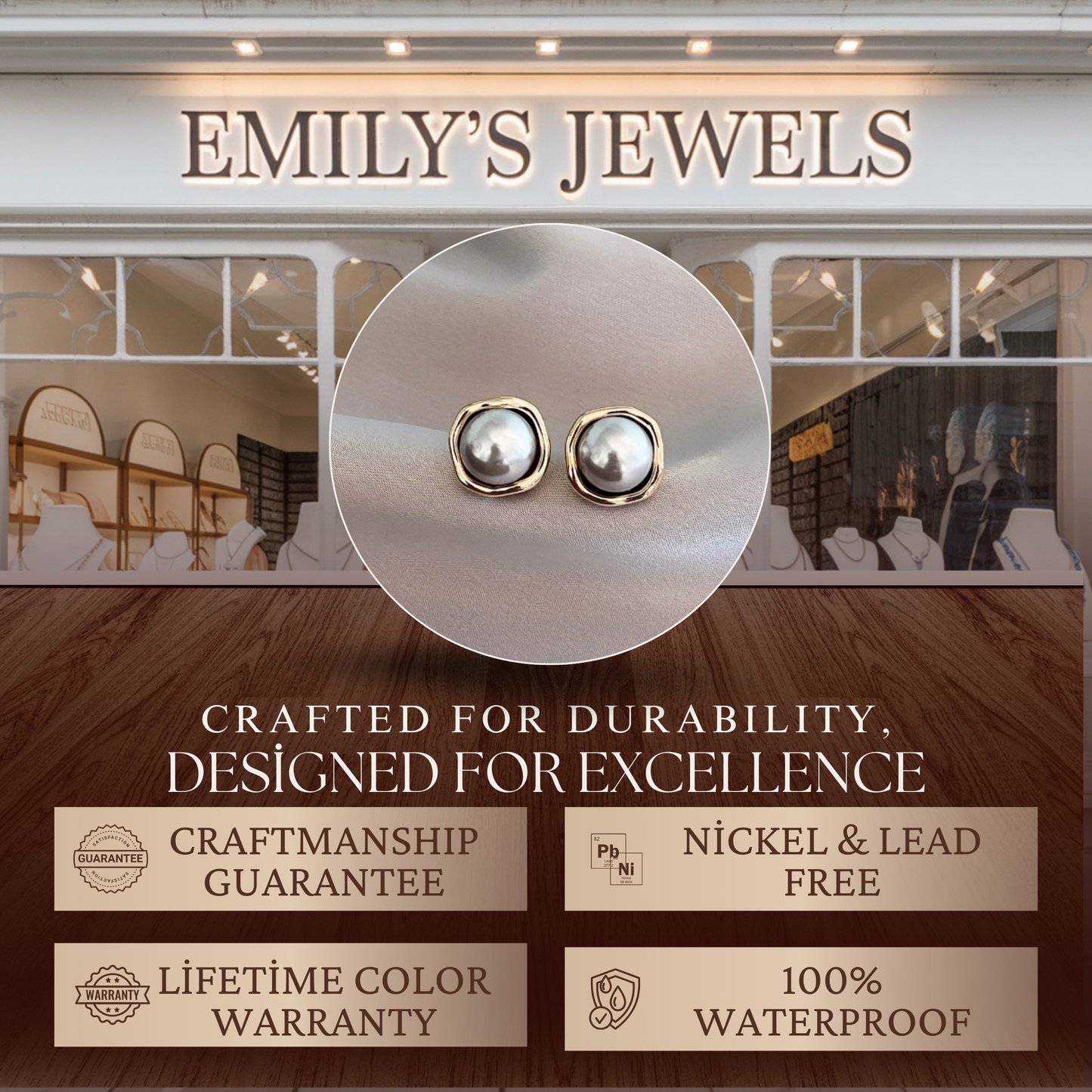 Cercel Vintage Elegant cu Perle Negre