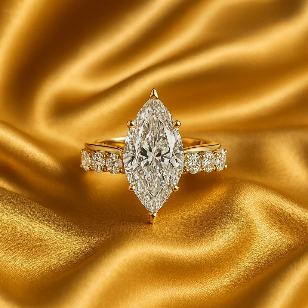 Inel de Aur cu Diamant Marquise