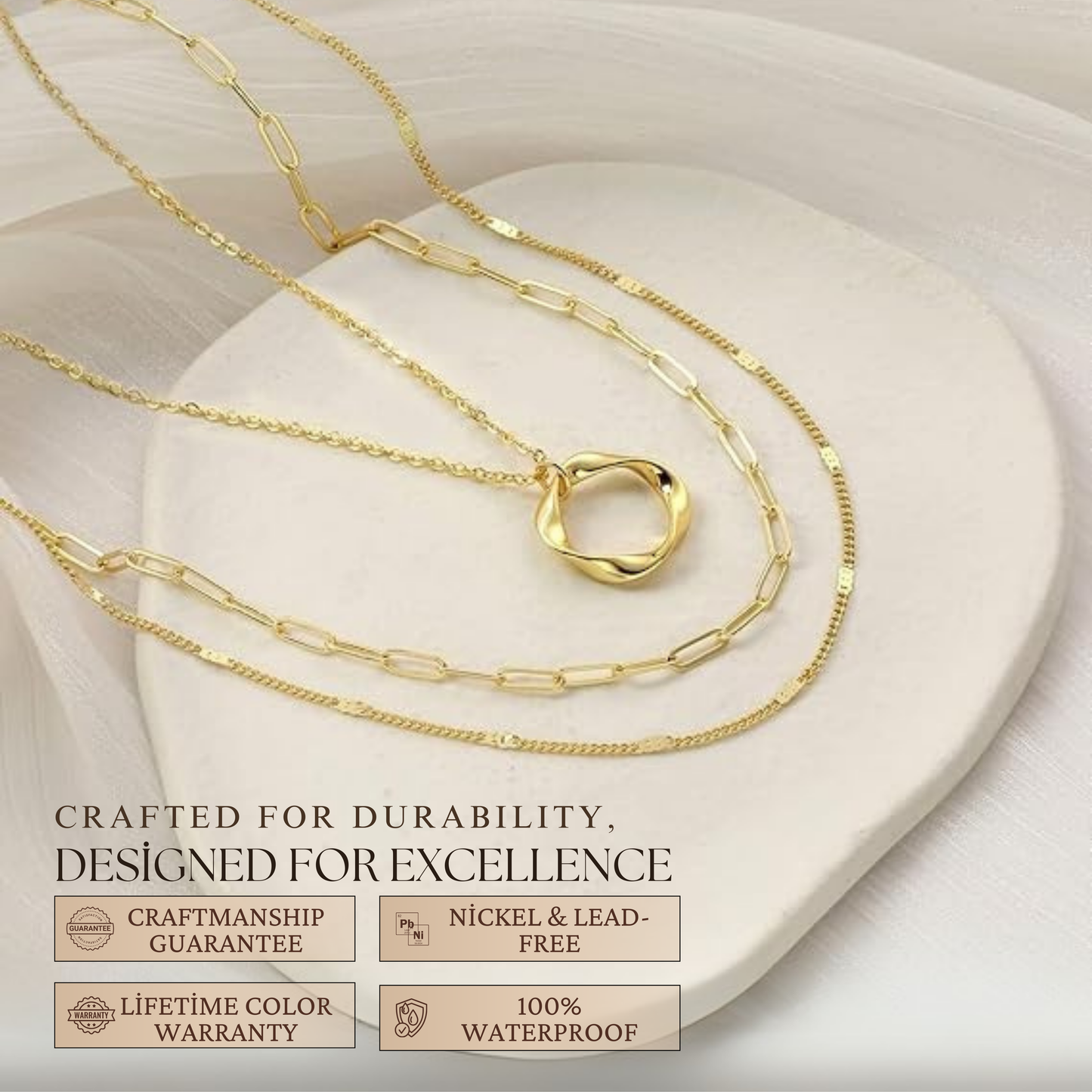 Carmen - Colier Vintage cu Lanț și Pendant cu Auriu