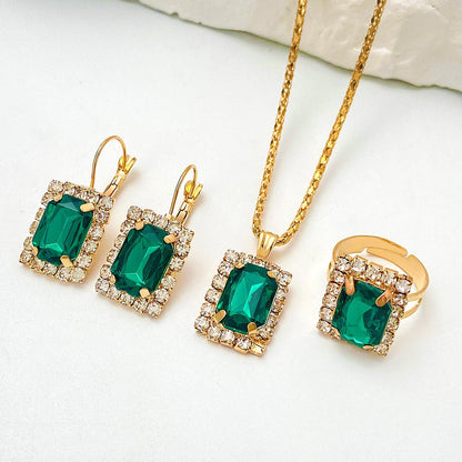 Set de bijuterii Sylvara Greenveil | Aur alb