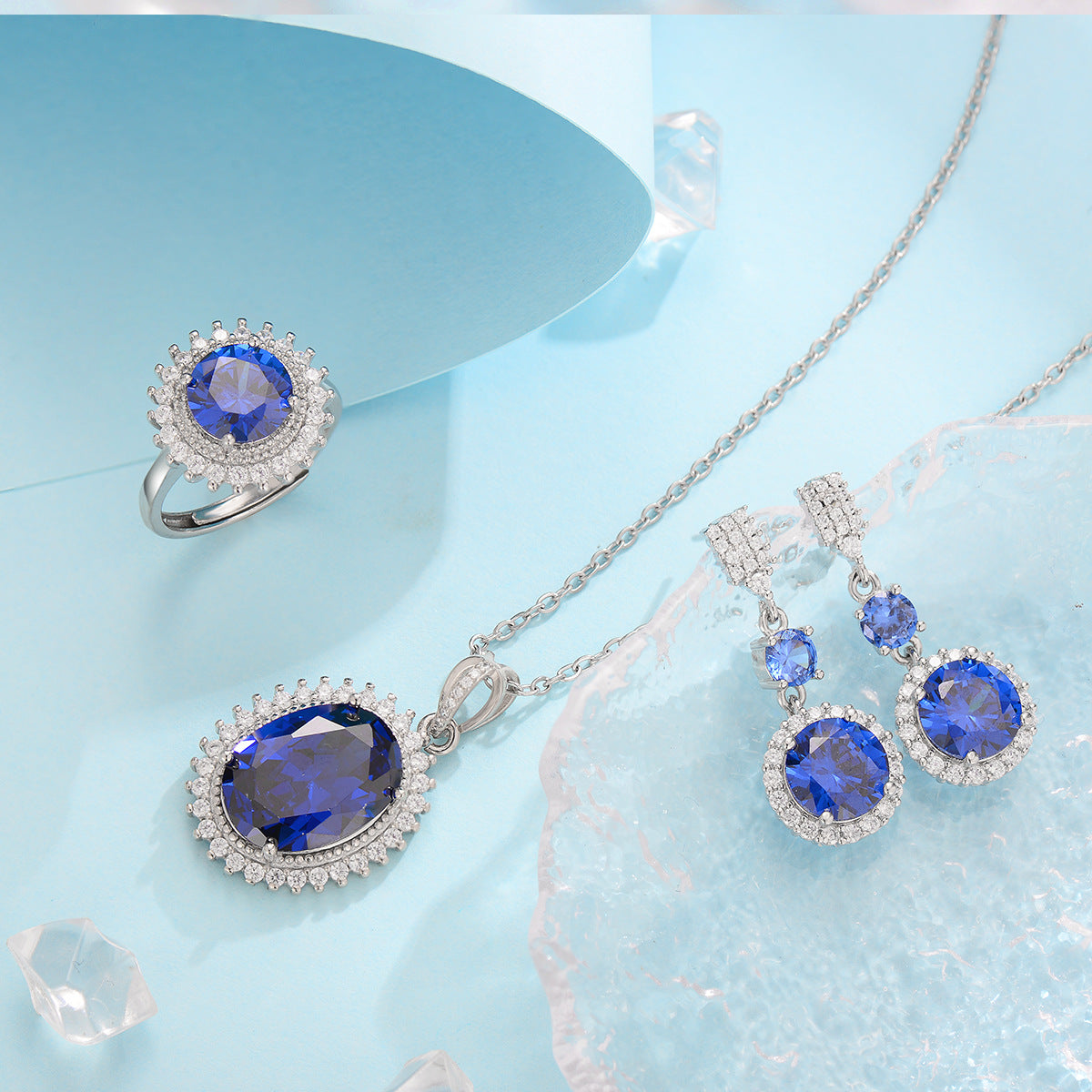 Set Albastru Aurielle Solwyn | Aur alb