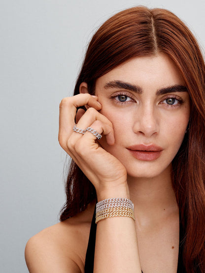 Bratara Cubana Pavé | Auriu