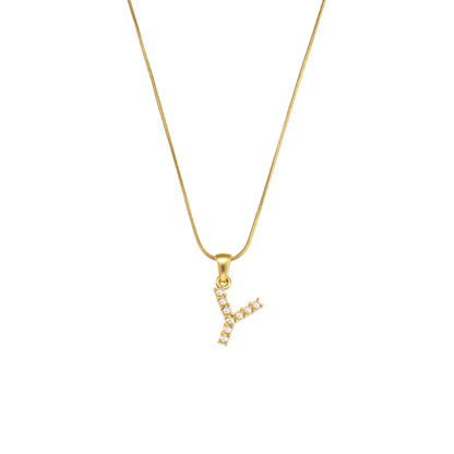 Colier cu inițiale și perle naturale frumoase, placat cu aur de 18K