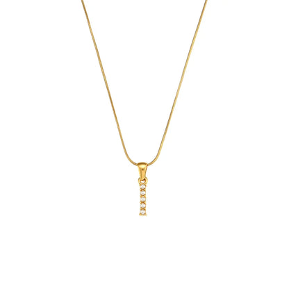 Colier cu inițiale și perle naturale frumoase, placat cu aur de 18K