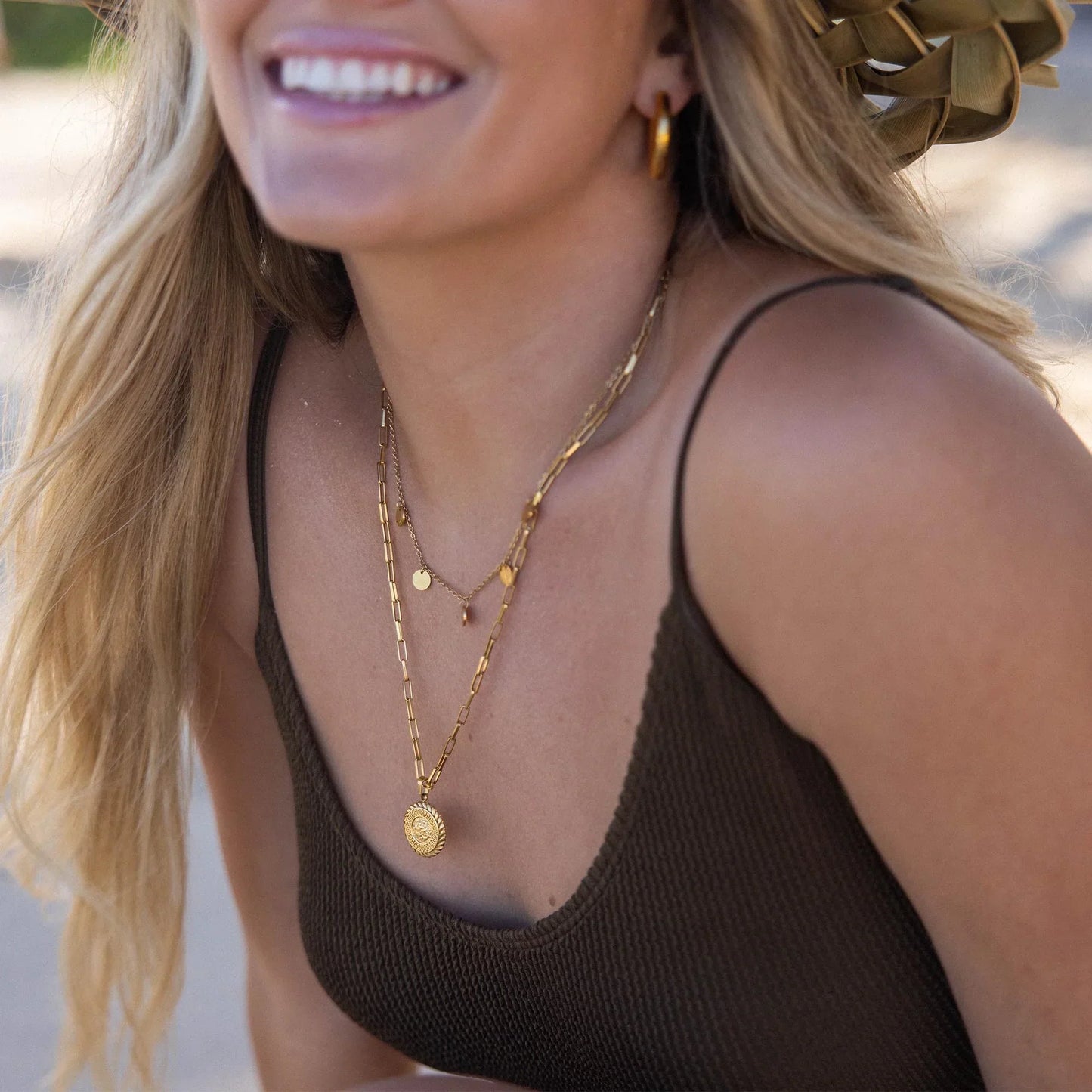 Colier Funky Buddha | Aur alb