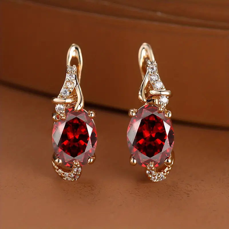 Cercel pandantiv Crimson Twilight | Aur