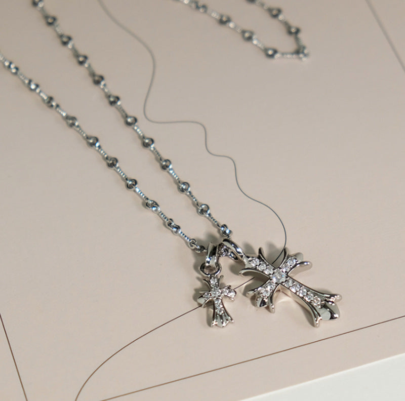 Colier dublu cruce Vivori