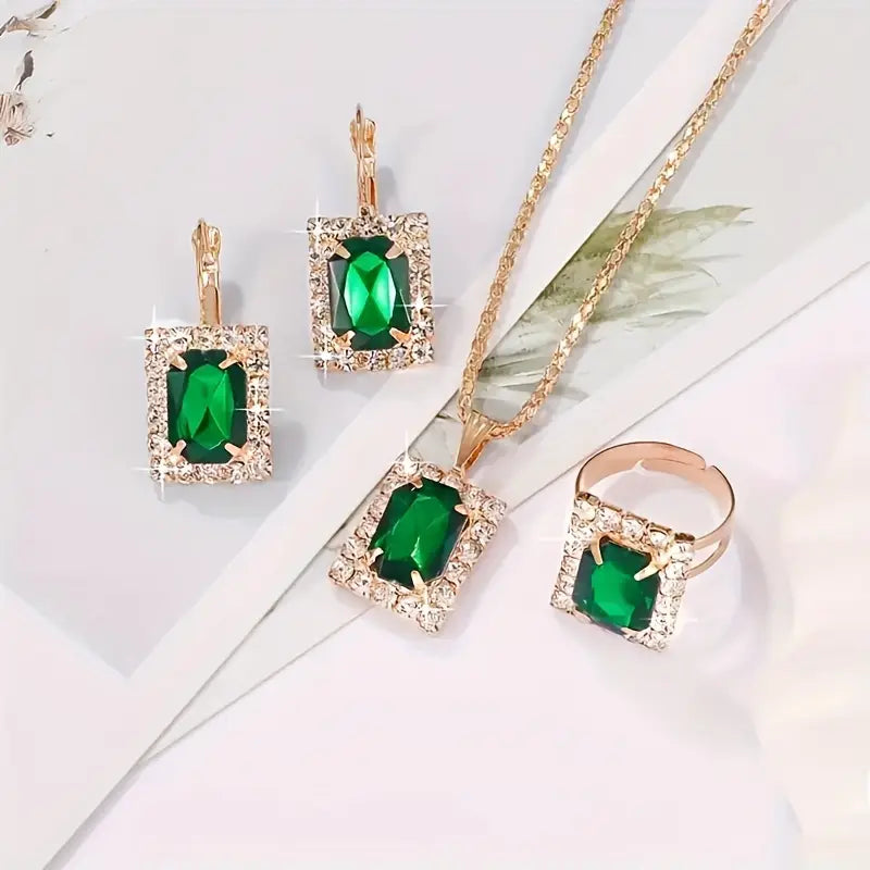 Set de bijuterii Sylvara Greenveil | Aur alb