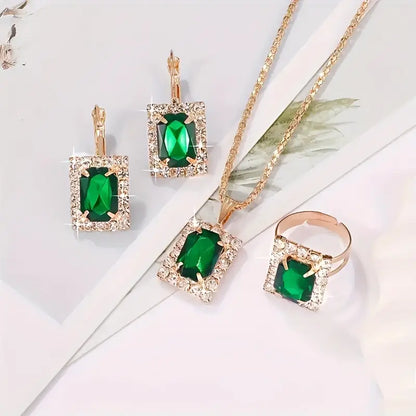 Set de bijuterii Sylvara Greenveil | Aur alb