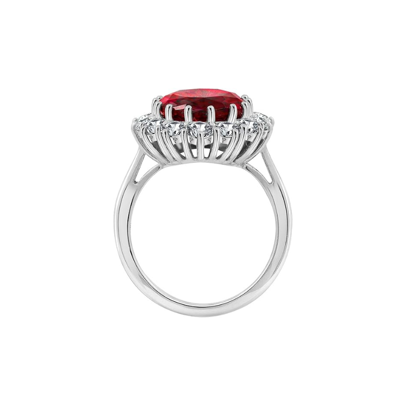 Inel de rubin Scarlet Crown | Aur alb
