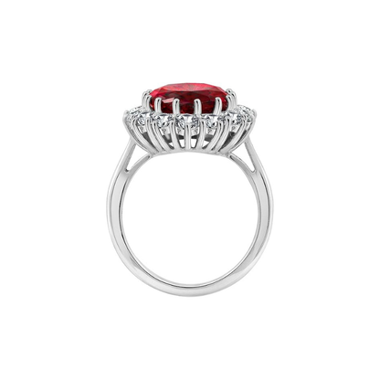Inel de rubin Scarlet Crown | Aur alb