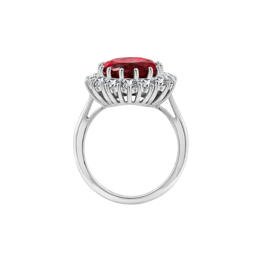 Inel de rubin Scarlet Crown | Aur alb