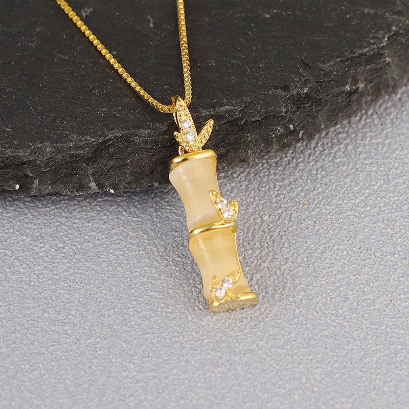 Pandantiv lanț de bambus de lux